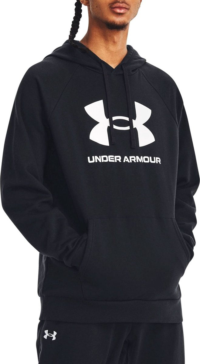 Under Armour Camiseta deportiva UA Rival Fleece Logo HD-BLK Hombre - Negro - Blanco