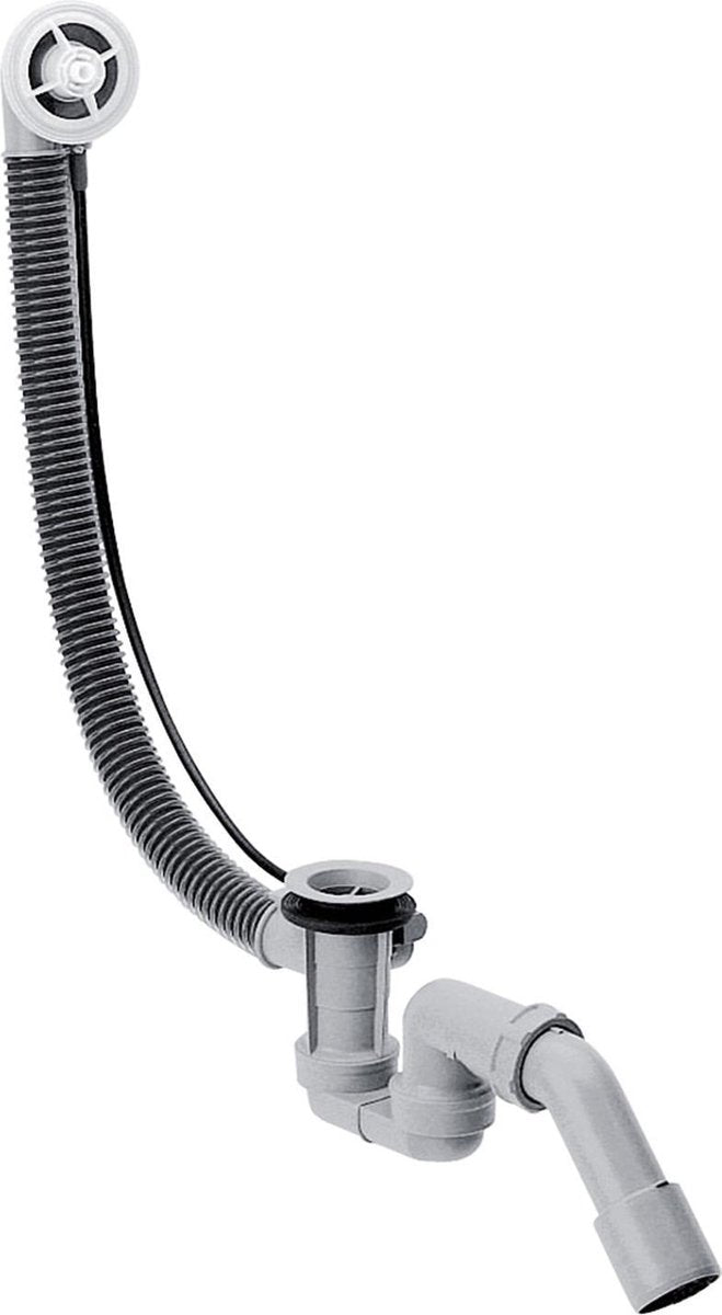 Parte nascosta dello scarico per vasca Hansgrohe flexaplus – per vasche da bagno da piccole a normali – Lunghezza cavo 52 cm
