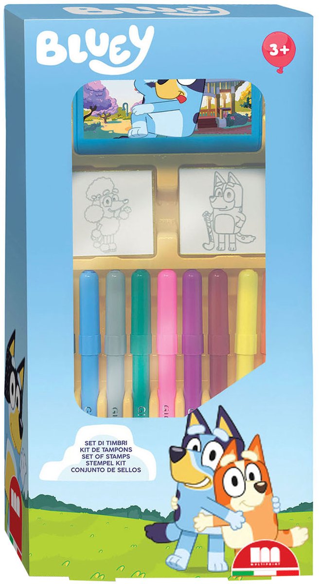 Multiprint Bluey Stamp set con penne in feltro