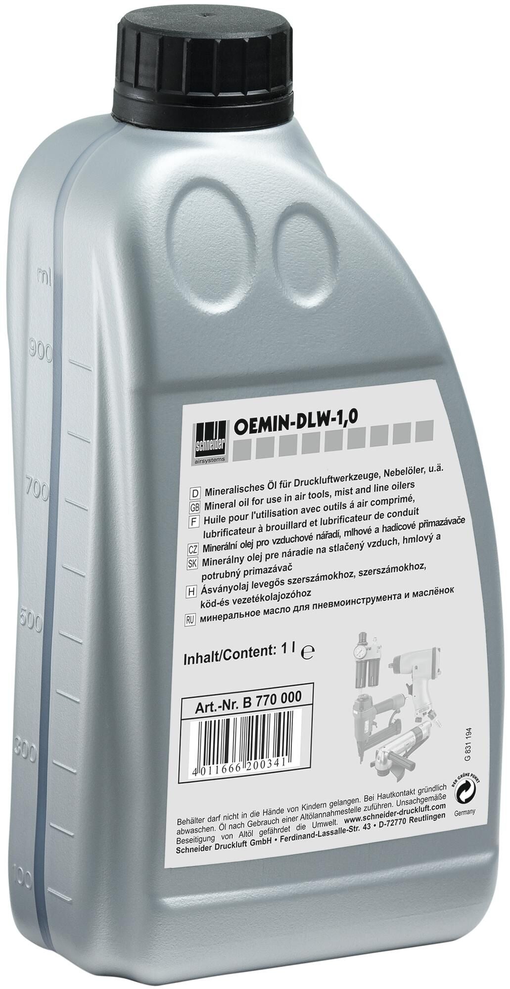Schneider AirSystems Spec. Aceite para el cañón comprimido