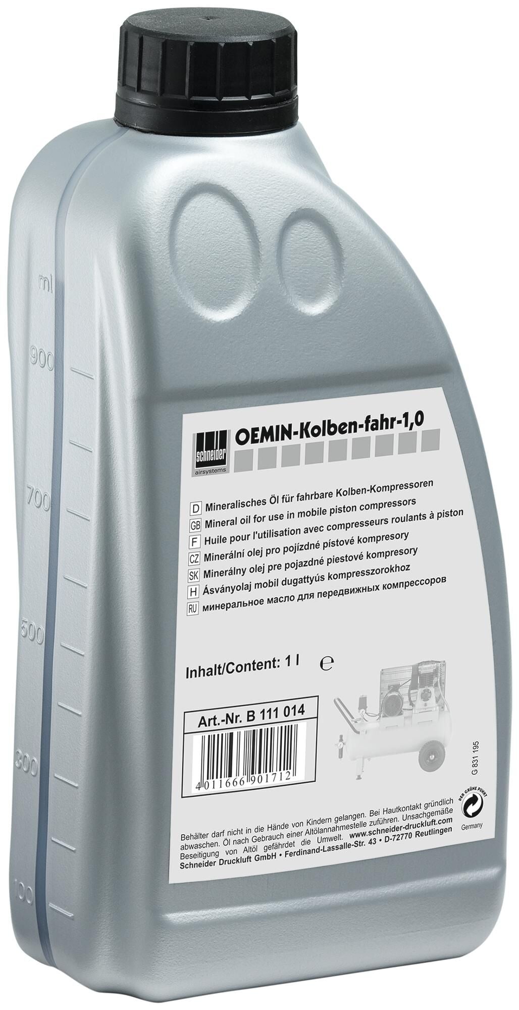 Schneider AirSystems Spec. Oil Schneider 1.0L f. Piston Comp.