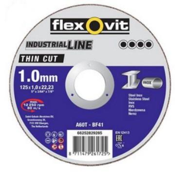 Flexovit dss industriale 125x1.0x22.23 a60t t41 pz acciaio inox | 25 pz
