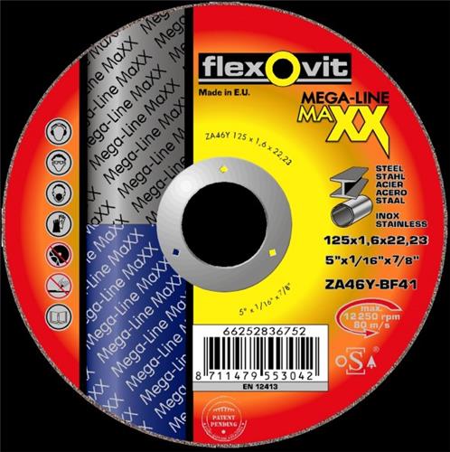 Flexovit dss maxx inox 125x1,6x22,23 za46y t41 | 25 pz