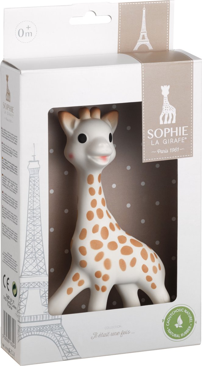 Sophie the giraffe - teething toy - teething toy - baby toys - maternity gift - baby shower gift - in white gift box - 100% natural rubber - from 0 months - 17 cm - beige brown