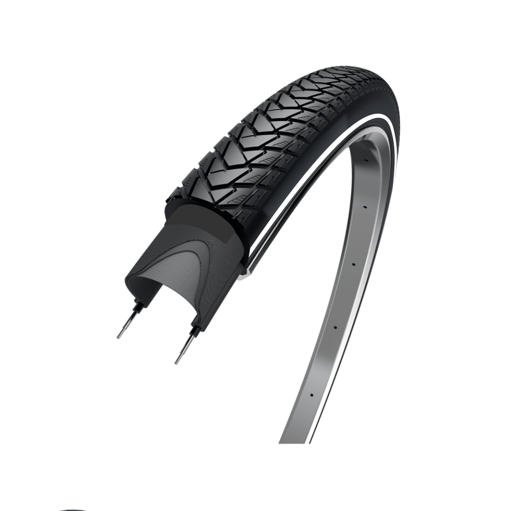 Wolff Wolff Traveller, nero con riflessione, 28x1.75, Etro 47-622