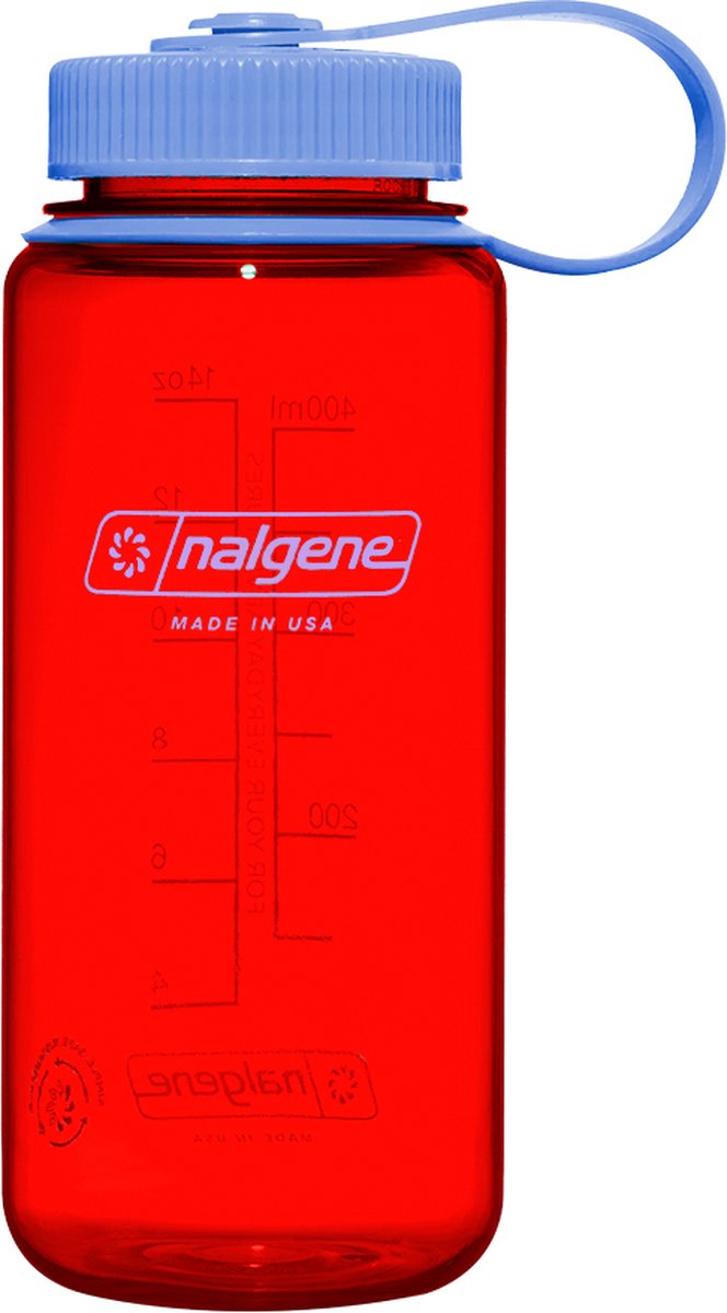 Nalgene - botella de boca ancha - botella para beber - botella de agua - a prueba de fugas - 500ml - sin bpa - sustentable - mermelada de naranja