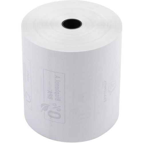 Rollo caja registradora exacompta 43809e 80x80x12mm 85m blanco