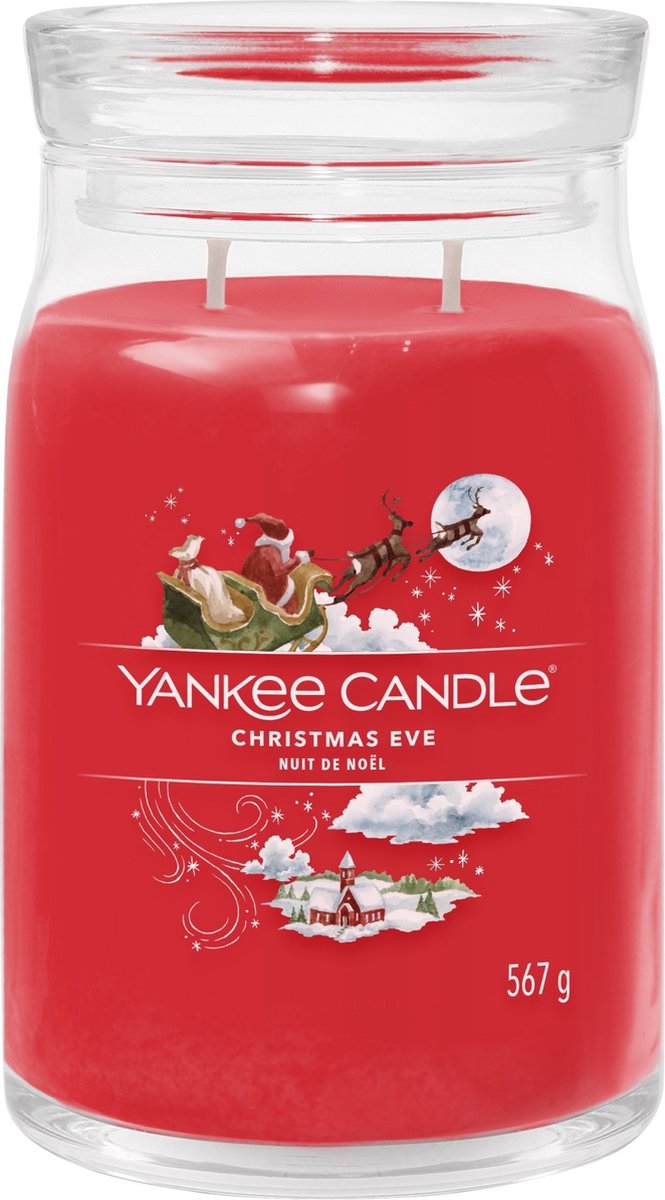 Yankee Candle - vela perfumada en tarro grande de Nochebuena - 90 horas de combustión - dos mechas