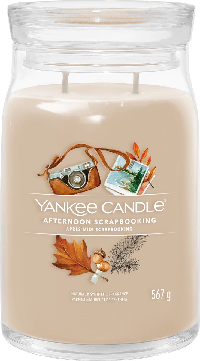 Yankee Candle - vela perfumada en tarro grande para álbumes de recortes de la tarde - 90 horas de combustión - dos mechas
