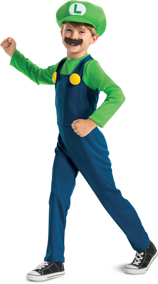 Disfraz Nintendo Super Mario Brothers Luigi Disfraz infantil - XS S - Azul Verde