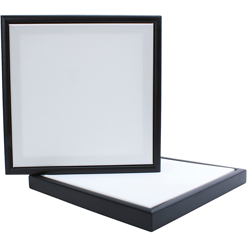 Tela Creative Company con cornice, misura 30x30 cm, 280 gr, nero, bianco, 1 pezzo