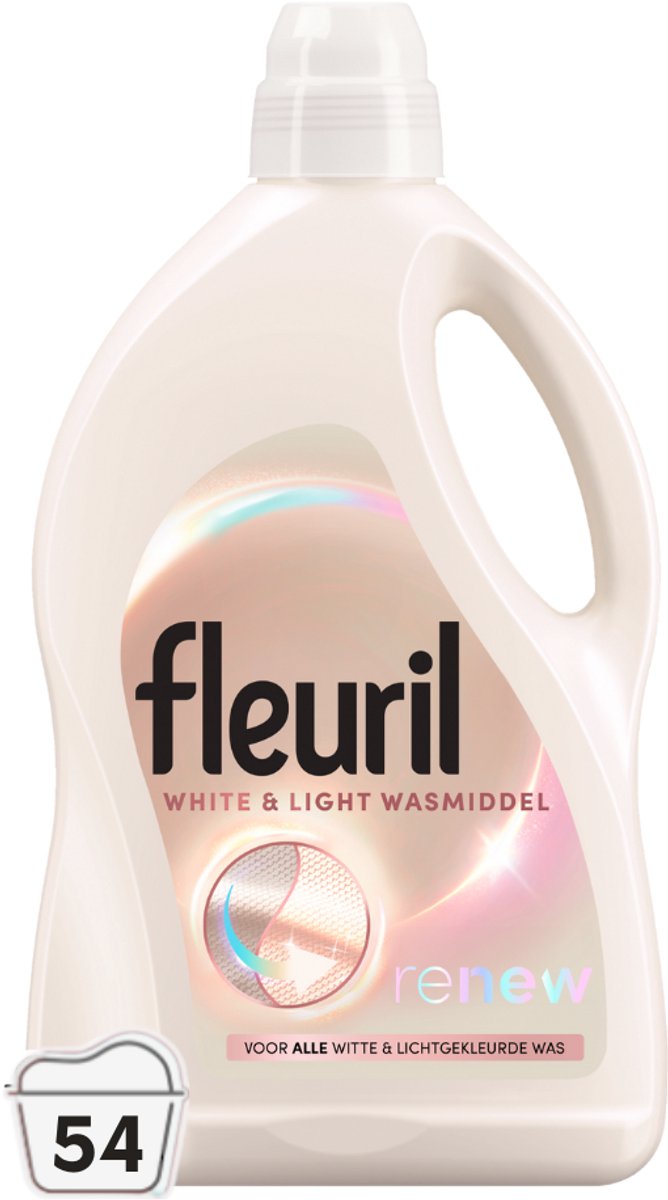 Fleuril white light - detergente líquido - colores blanco y pastel - 54 lavados - envase a granel