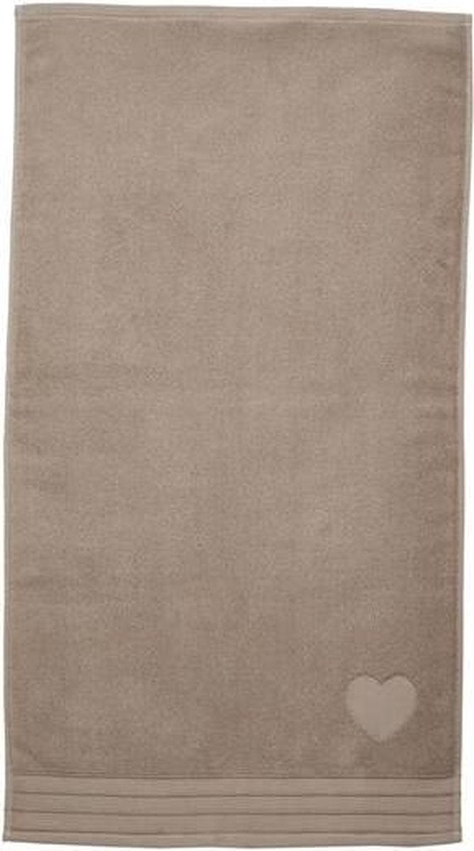 Toalla de playa Riviera maison corazón - 100x180 cm - gris pardo -