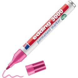 Rotulador permanente edding 3000 punta redonda 1,5 - 3 mm rosa