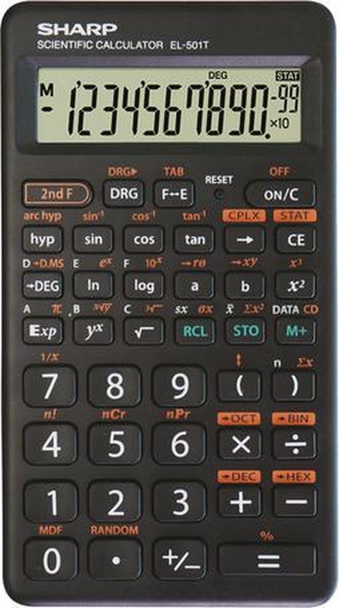Calcolatrice scientifica Sharp - el501twh - nera - 2 batterie lr54 - sh-el501twh