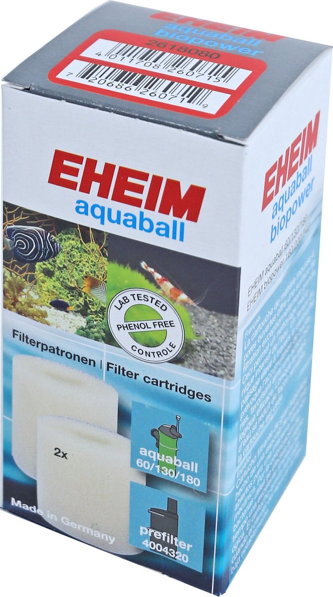 Eheim filterpatroon aquaball 60-180 biopower 160-240