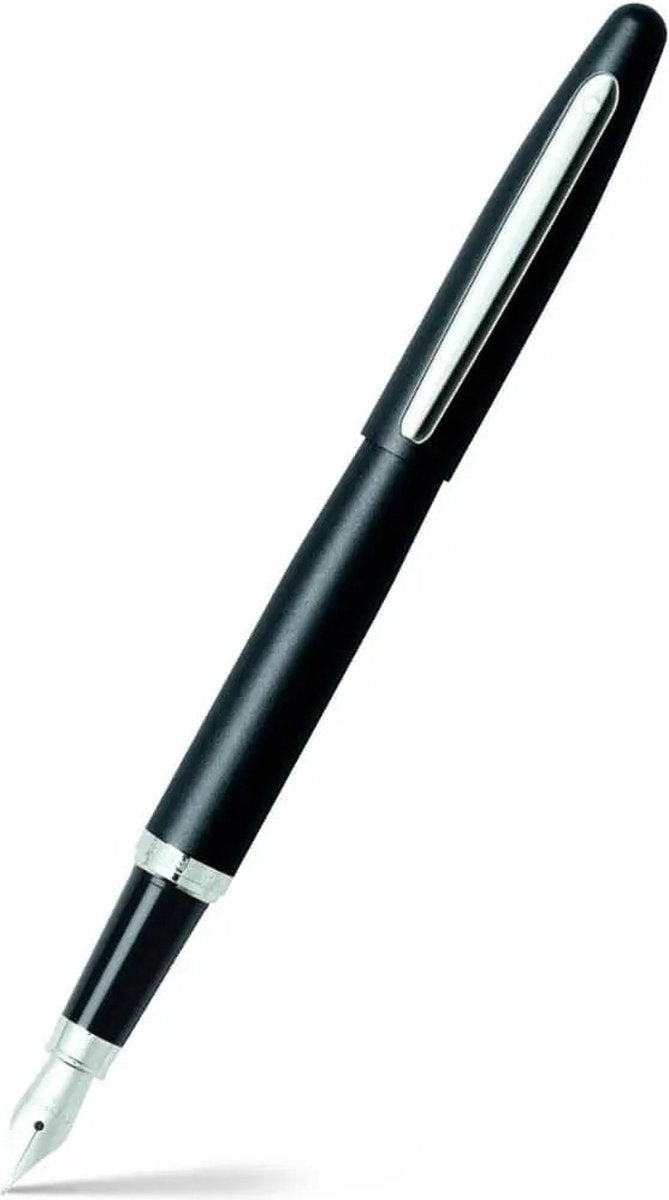 Penna stilografica Sheaffer - vfm e9405 - f - nichelata nera opaca - sf-e0940543