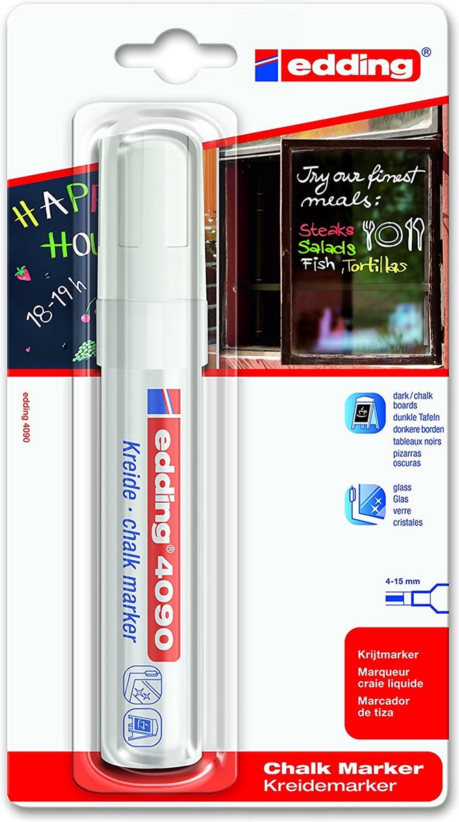 Pennarello a gesso Edding 4090 bianco