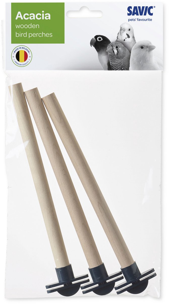 Savic 3 wooden perches with holders - 1 pc