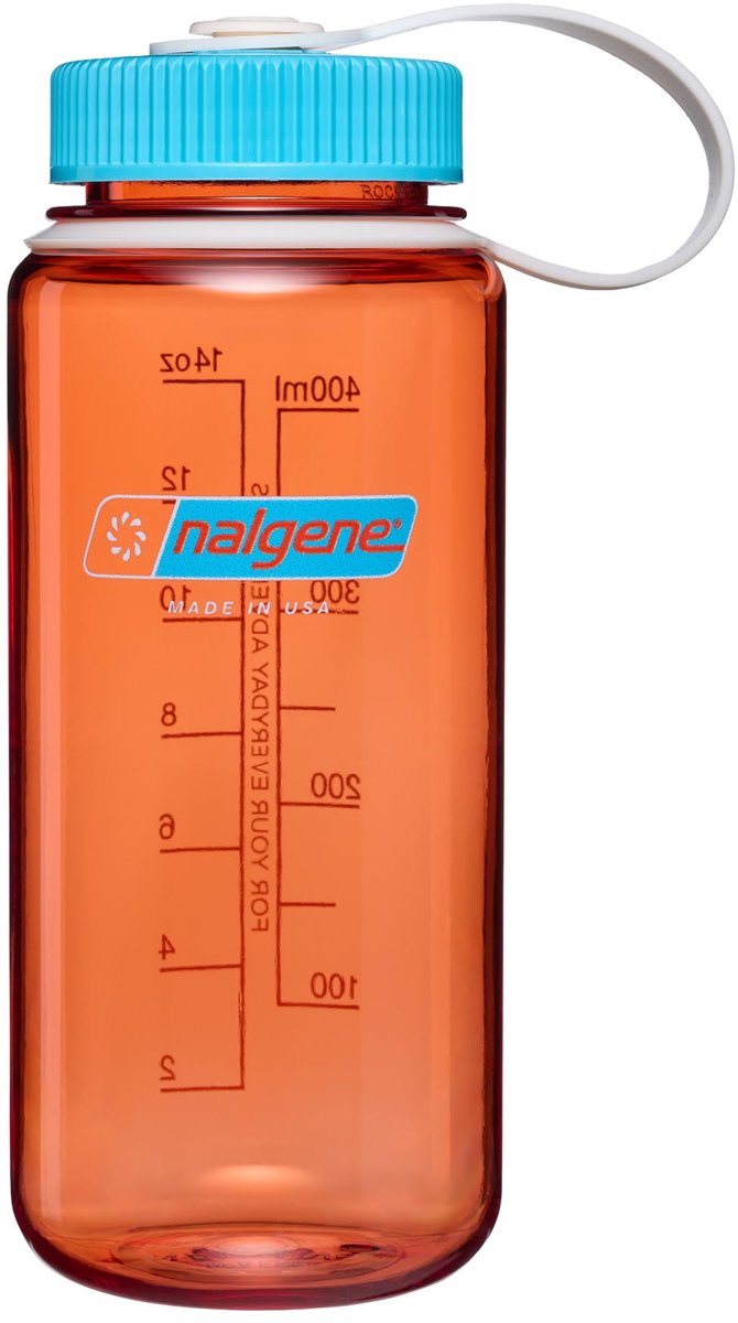 Nalgene - botella de boca ancha - botella para beber - botella de agua - 500 ml - llama con atolón azul sustentar ¡nuevo!