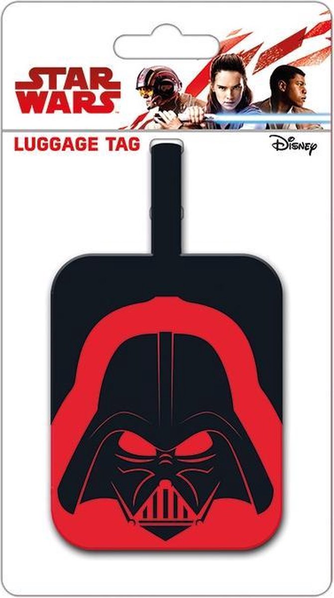Star wars darth vader helmet bagage label - rubber - 10x18cm