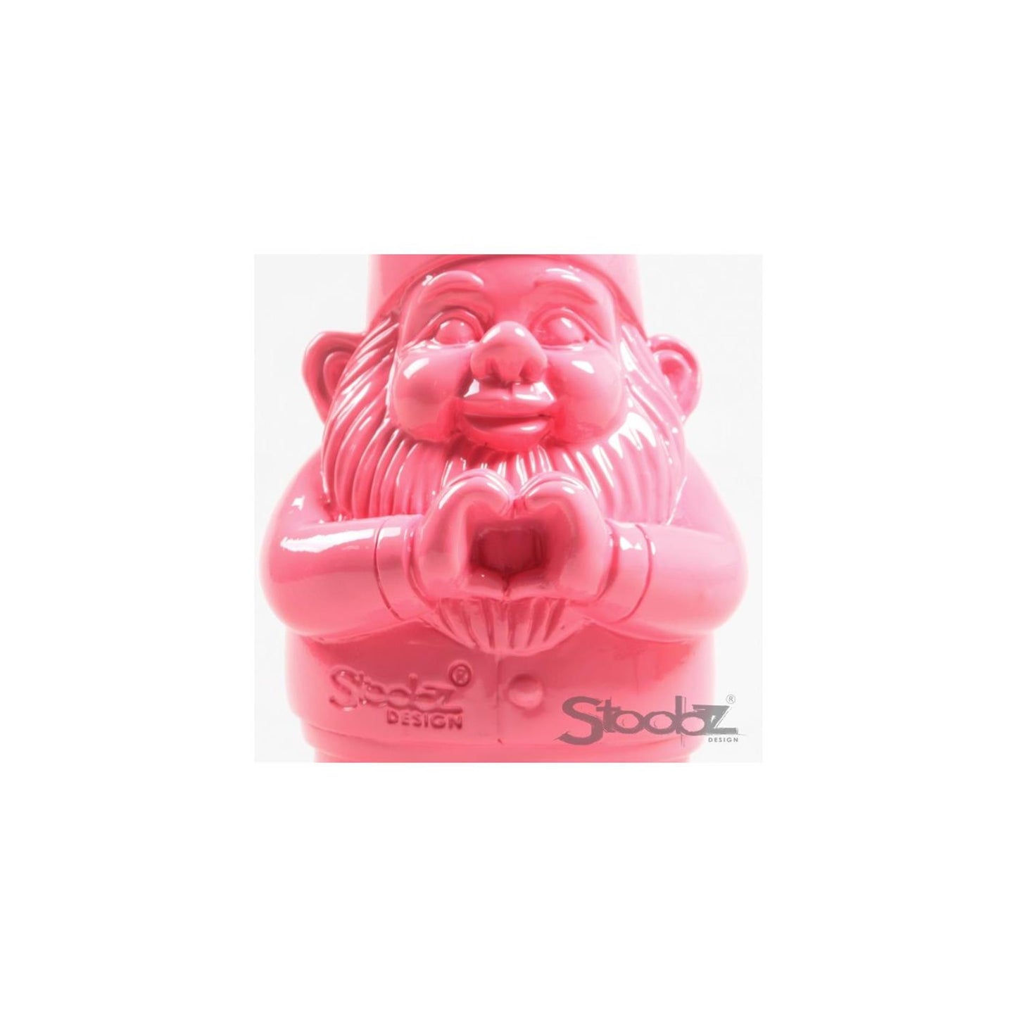 Stoobz design kabouter met hart 20cm fuchsia