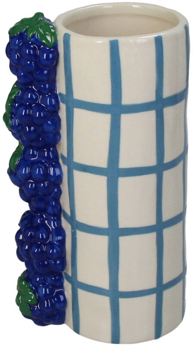 Vaso collezione Hd uva gres blu 11x8x18,5cm