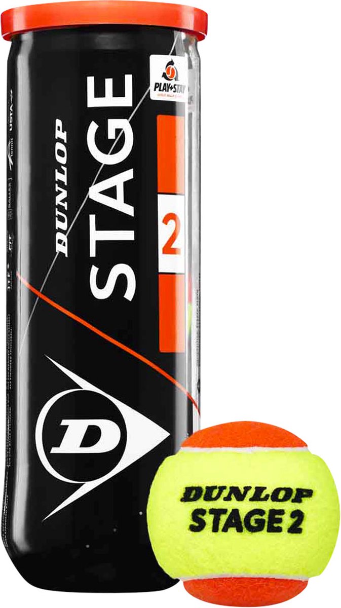 Pelotas de tenis Dunlop stage 2 - amarillo naranja - 3 piezas