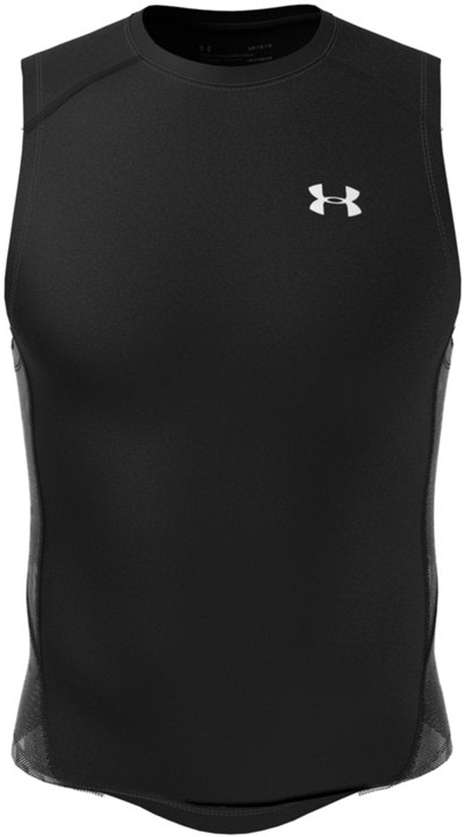Maglietta sportiva da uomo Under Armour UA HG Armor Comp SL-BLK - Nera - Bianca