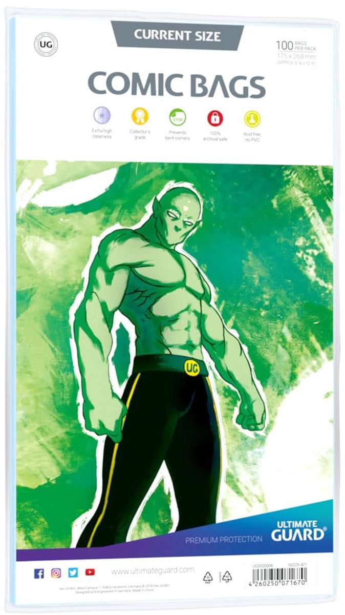 Borse per fumetti Ultimate Guard standard (100) - dimensione attuale