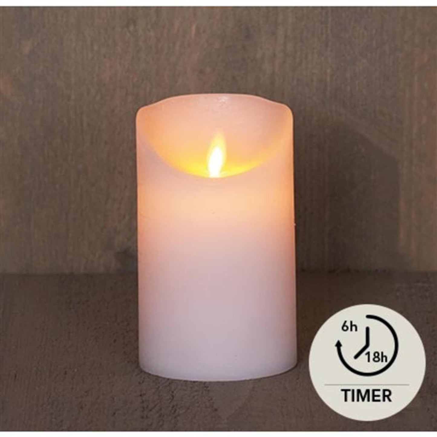 Candela a colonna rustica a led della collezione Anna bianca 7,5x12,5 cm