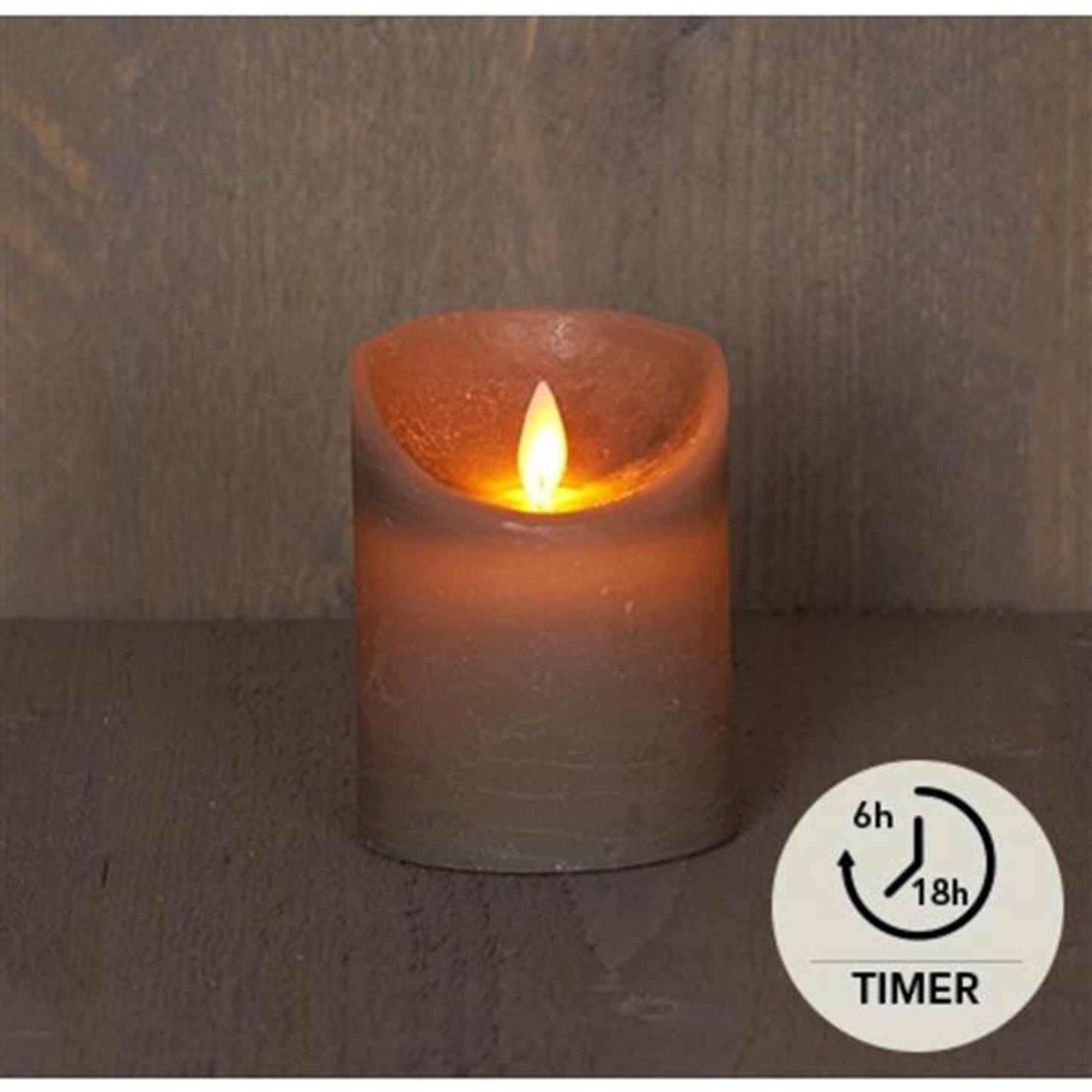 Anna's collection vela pilar rústica led topo 7,5x10cm