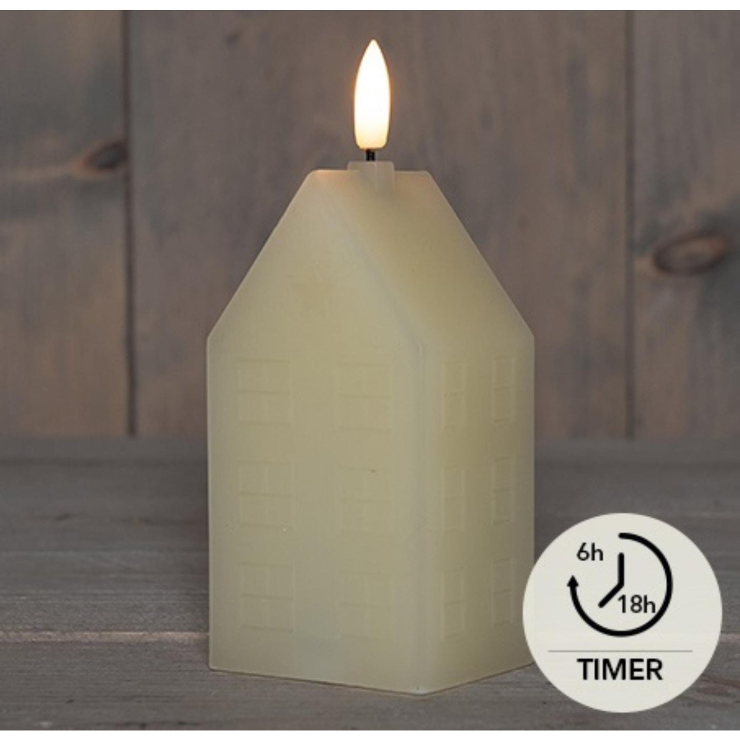 Candela led collezione Anna casa in cera avorio 5x6x15cm