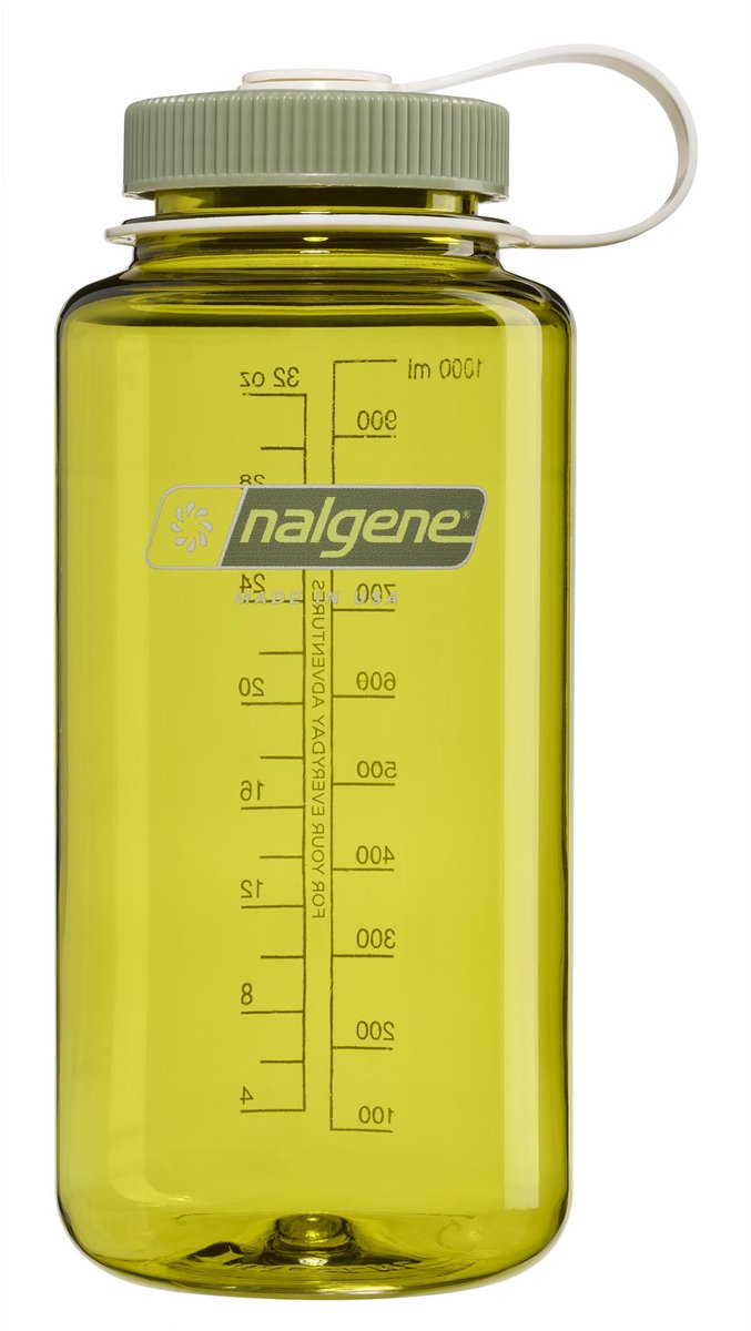 Nalgene - botella de boca ancha - botella para beber - botella de agua - 1000 ml - sin bpa - sustento - escarola con aceite nuevo