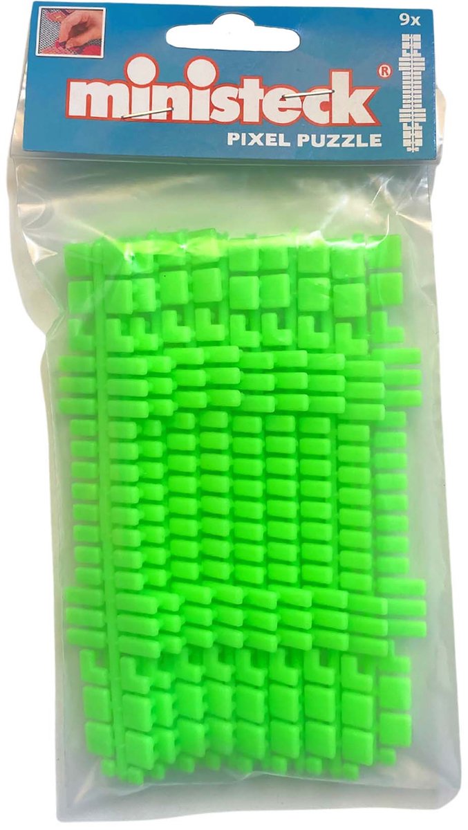 Ministeck neon groen colorstripes 9 strips - creatief speelgoed polybag.