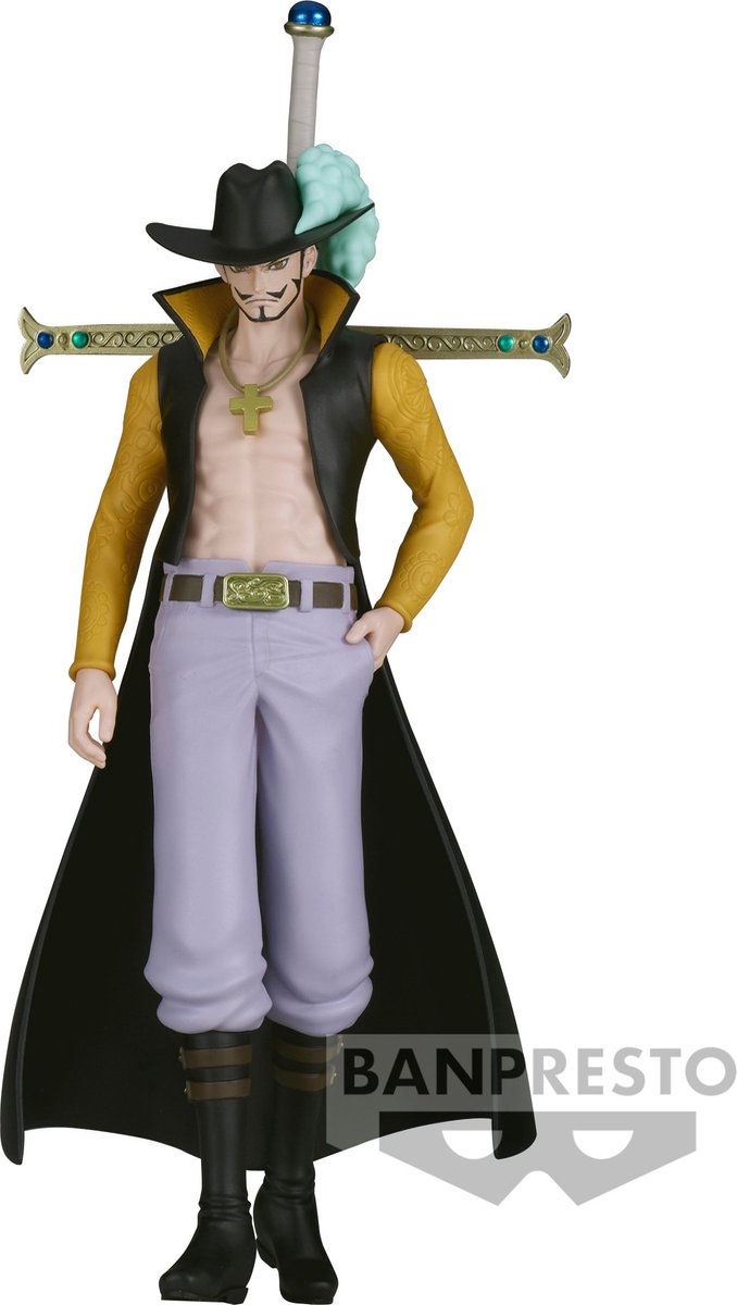 Banpresto co., ltd. one piece - el shukko - estatua de dracule mihawk 16cm