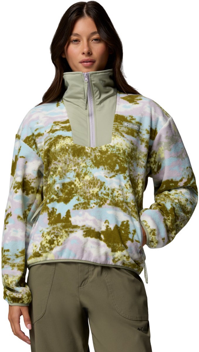 Columbia sequoia grove™ printed half zip dames outdoortrui - citron haze, fieldaze