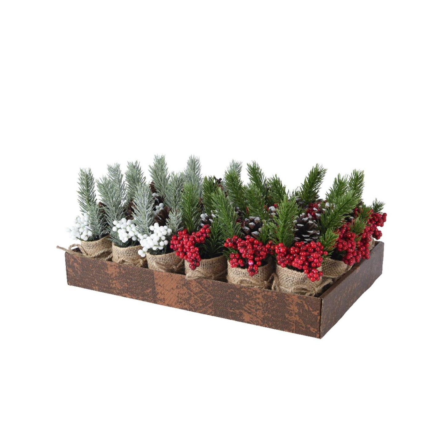Decoris art Pieza navideña en macetero de yute ø5xh15cm
