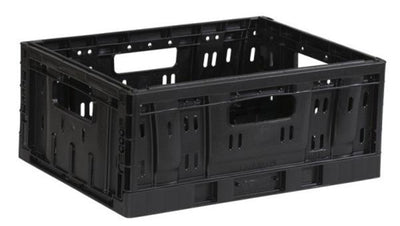 Crate de plástico plegable pequeño de 20 litros plegables negros
