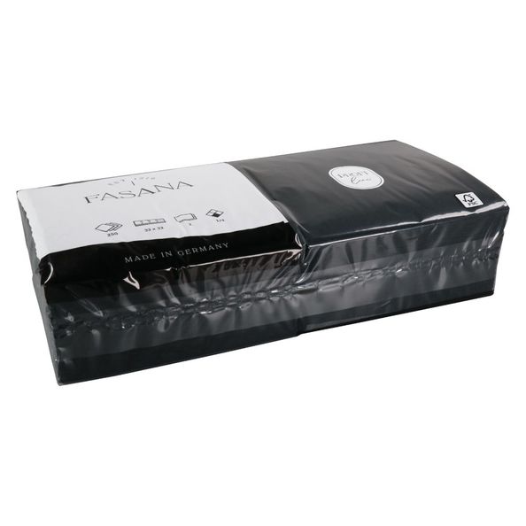 Servilleta negra 2 capas 33 cm 1 4 pliegues (50 piezas)
