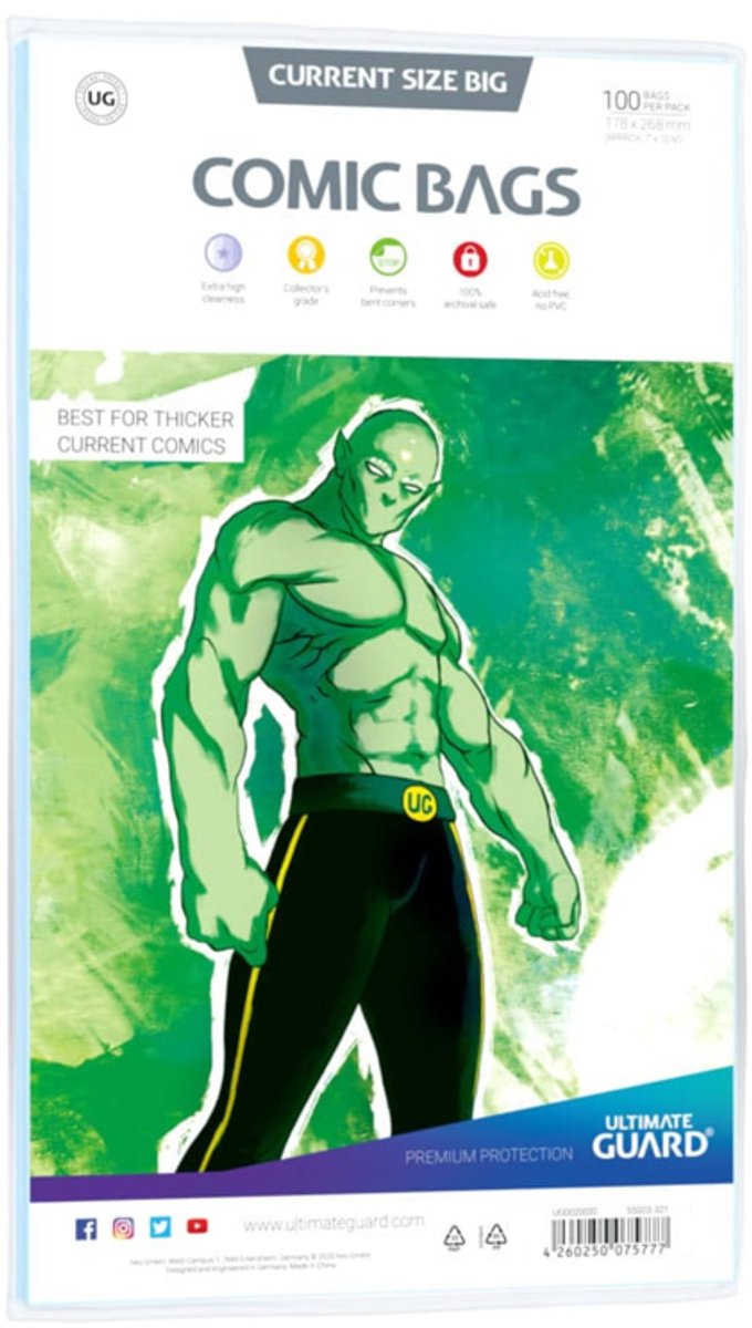 Borse per fumetti Ultimate Guard standard (100) - dimensione attuale grande