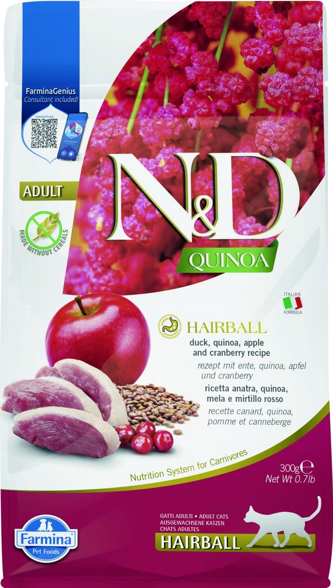 N d quinoa kattenvoeding hairball 300 gr.