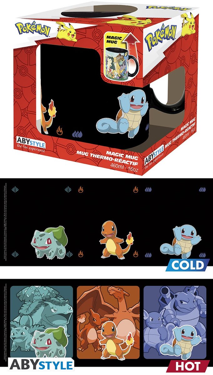 Abystyle – abymuga341 – taza termocromática – 460 ml – estampado evolución