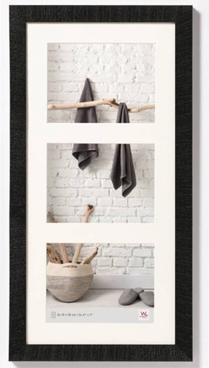 Casa Walther - cornice in legno - misura foto 3x13x18 cm - nera
