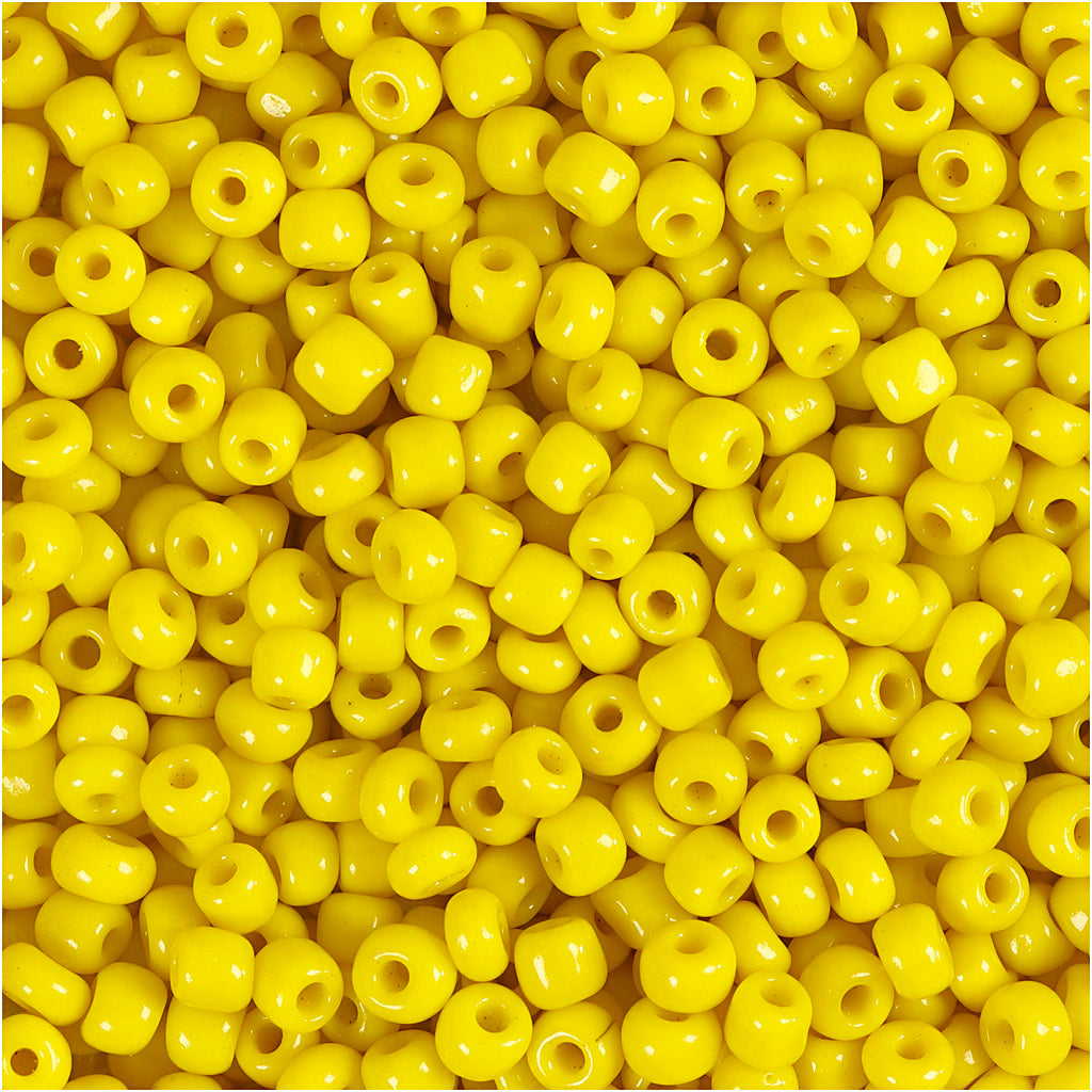 Perline Creativ Company, d 3 mm, misura 8 0, misura buco 0,6-1,0 mm, giallo, 25 g 1 scatola