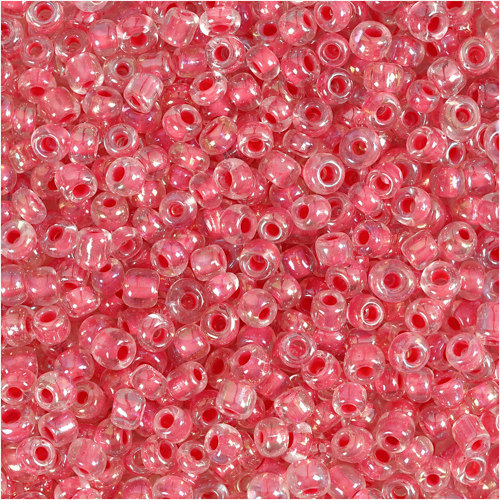 Perline Creativ Company, d 3 mm, misura 8 0, misura del buco 0,6-1,0 mm, nucleo rosa, 25 g 1 scatola