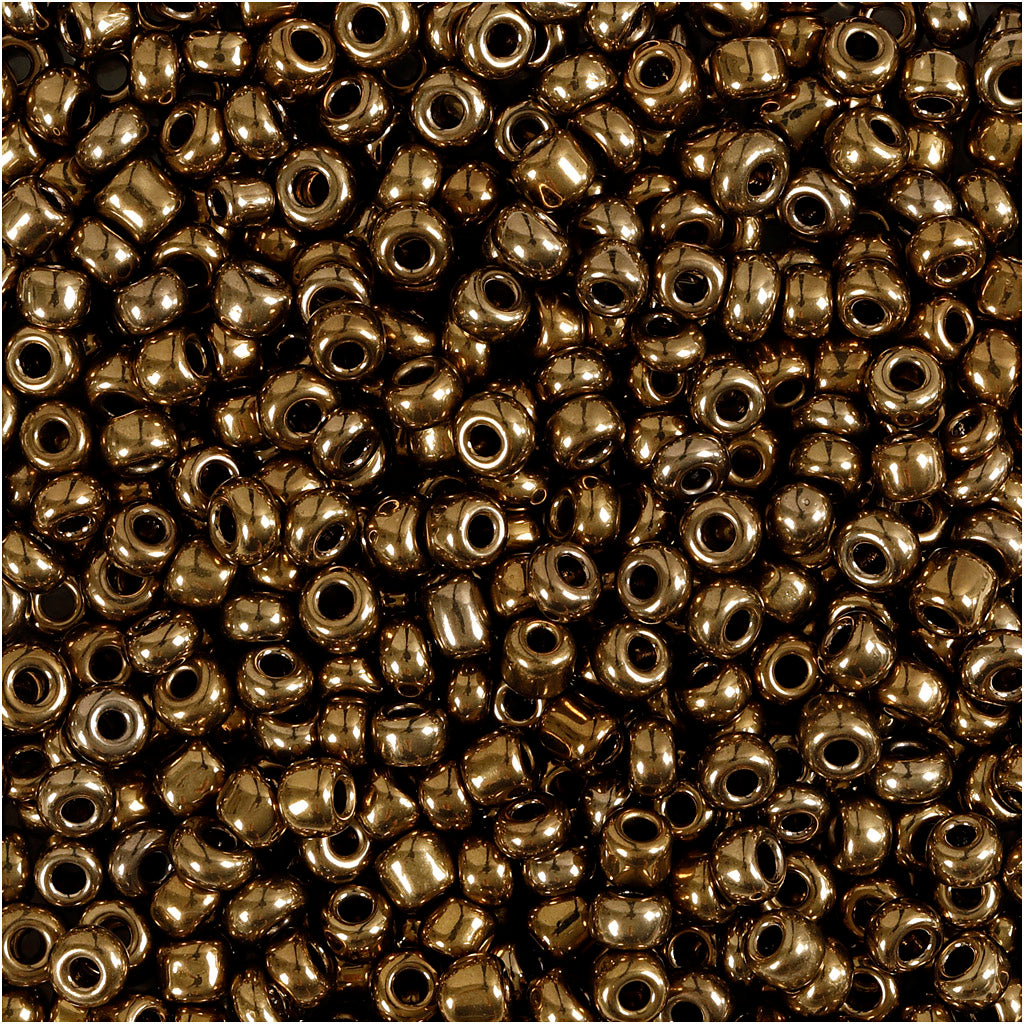 Perline Creativ Company, d 3 mm, misura 8 0, misura buco 0,6-1,0 mm, bronzo, 25 gr 1 scatola