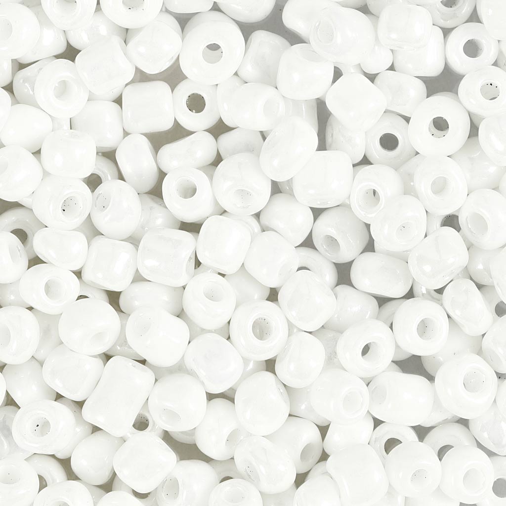 Perline dell'azienda Creativ, d 4 mm, misura 6 0, misura del buco 0,9-1,2 mm, madreperla, 500 g 1 scatola
