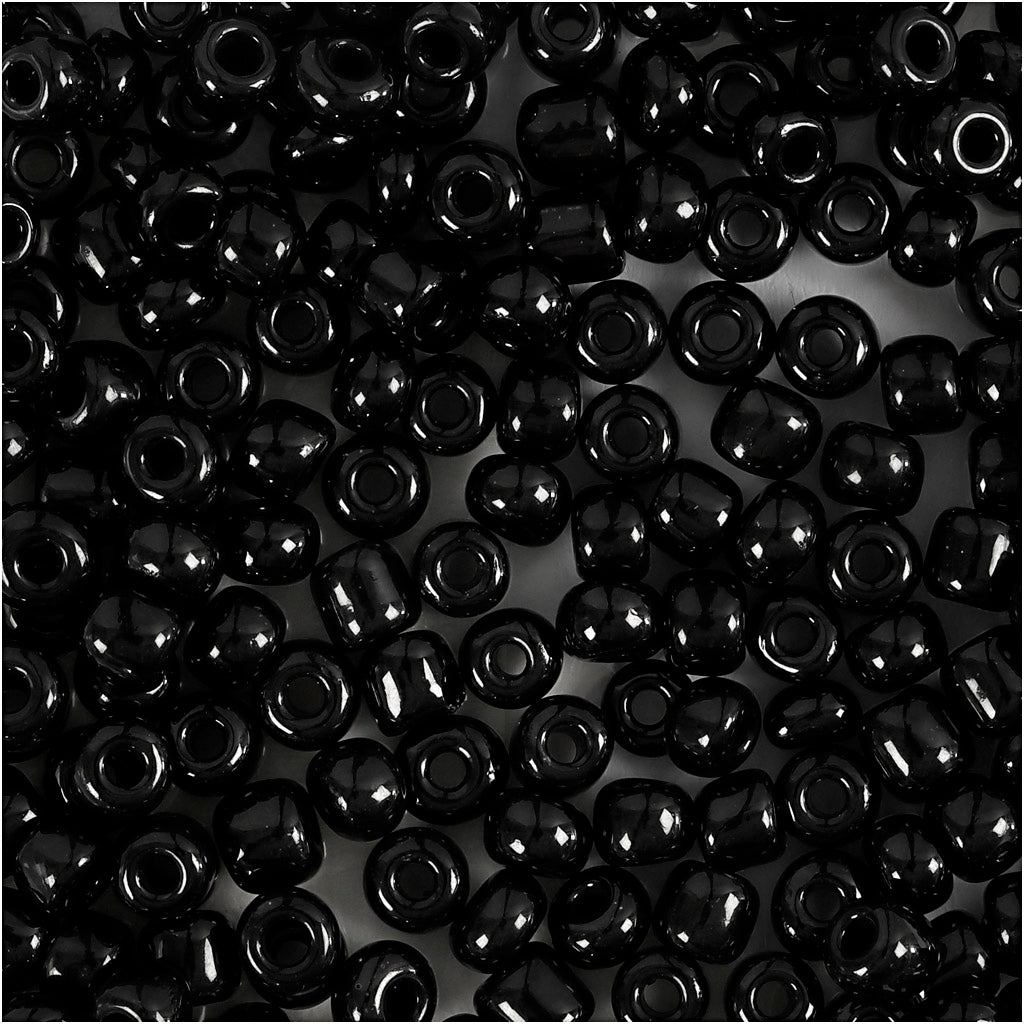 Perline Creativ Company, d 4 mm, misura 6 0, misura del buco 0,9-1,2 mm, nero, 25 g 1 scatola
