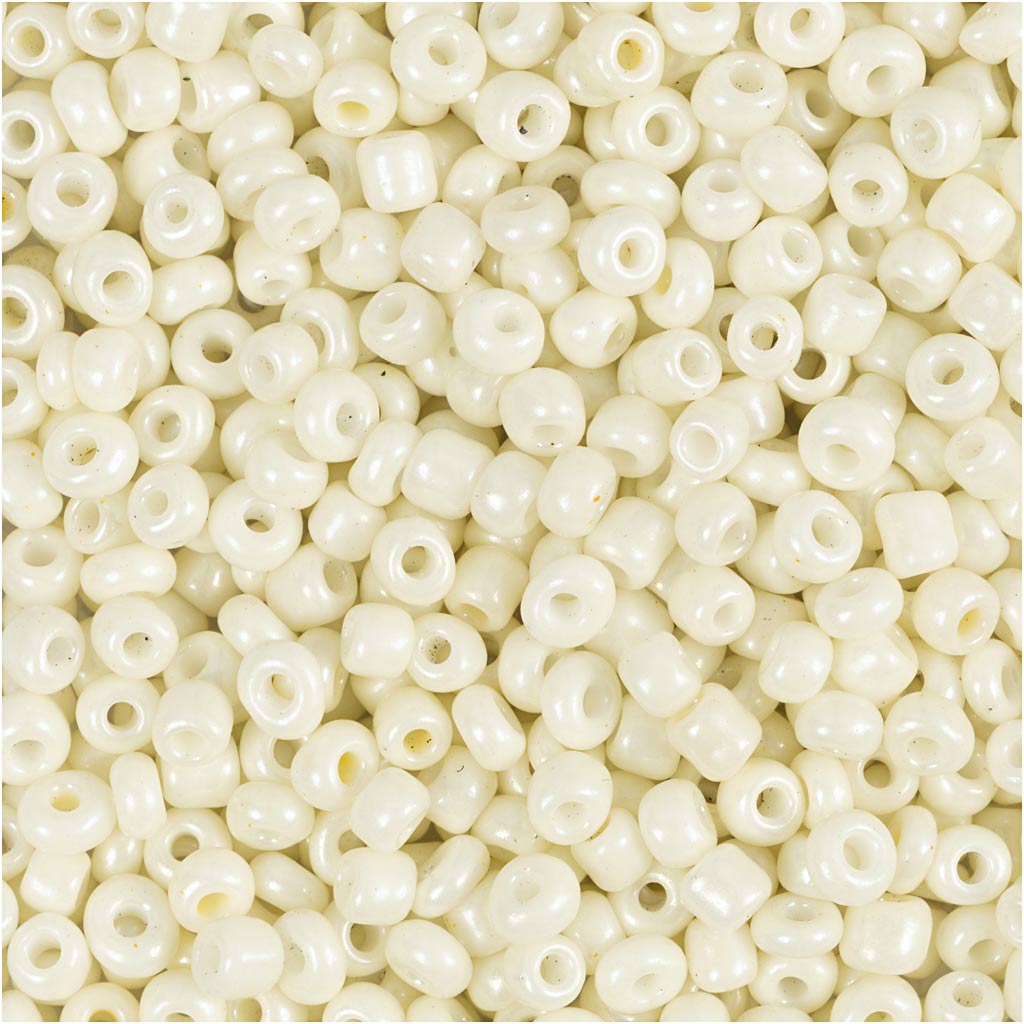 Perline dell'azienda Creativ, d 3 mm, misura 8 0, misura del buco 0,6-1,0 mm, madreperla, 25 g 1 scatola